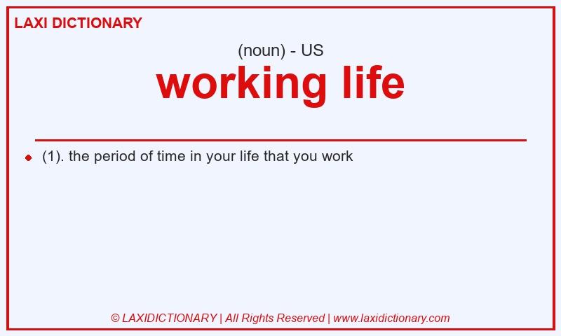Definition working life in American English