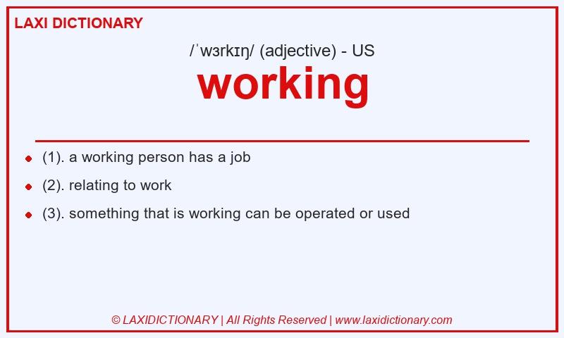 Definition working in American English