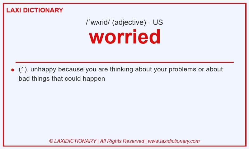 Definition worried in American English