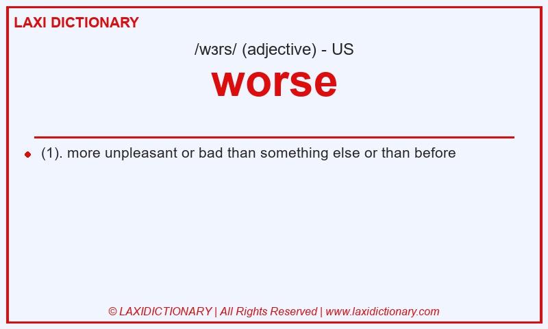 Definition worse in American English