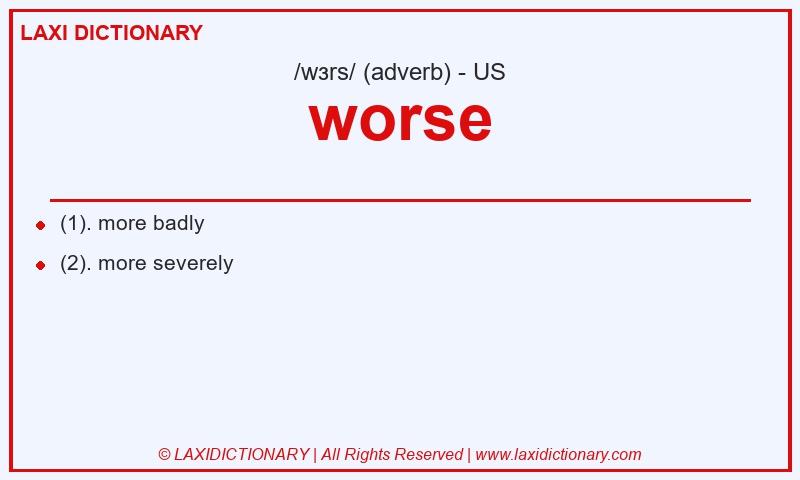 Definition worse in American English