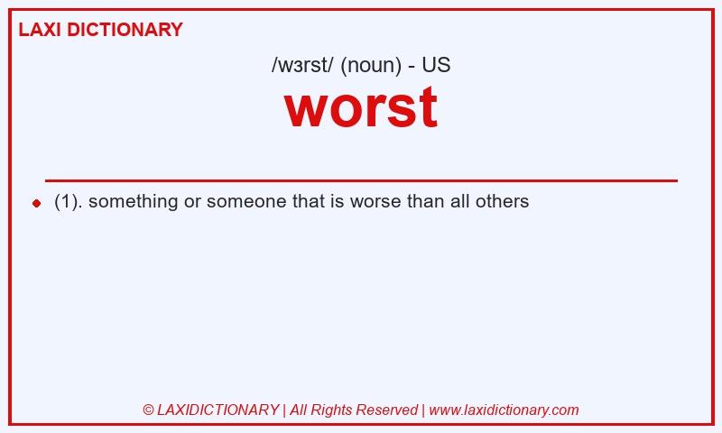 Definition worst in American English