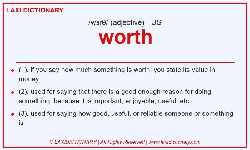 Definition worth in American English