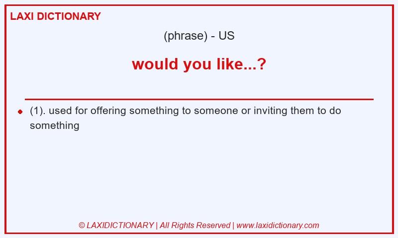 Definition would you like...? in American English
