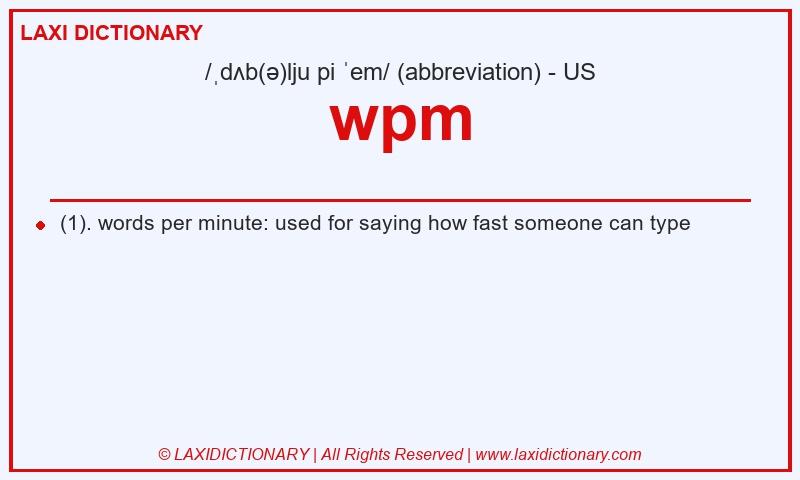 Definition wpm in American English