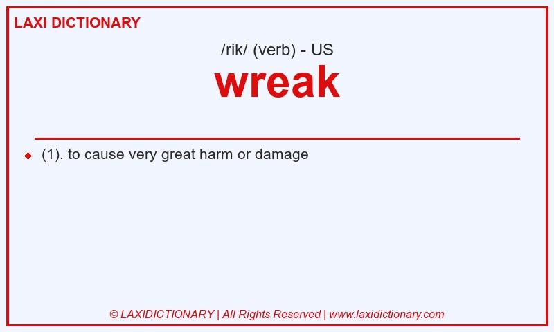Definition wreak in American English