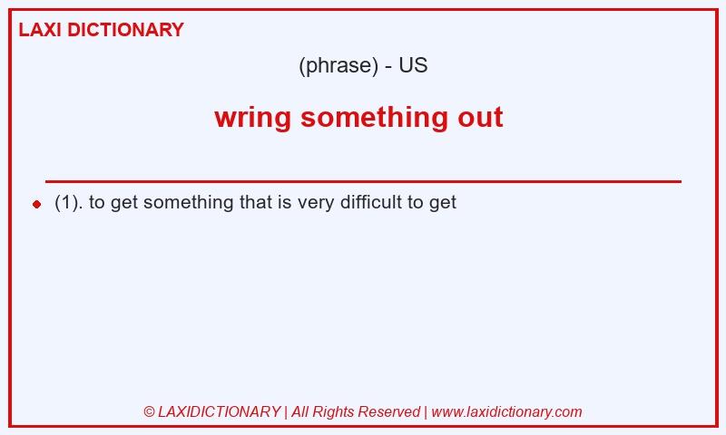 Definition wring something out  in American English