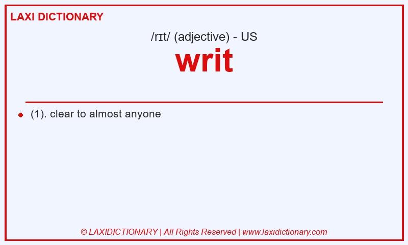 Definition writ in American English