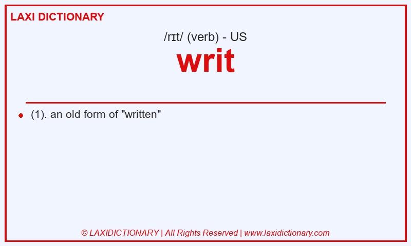Definition writ in American English