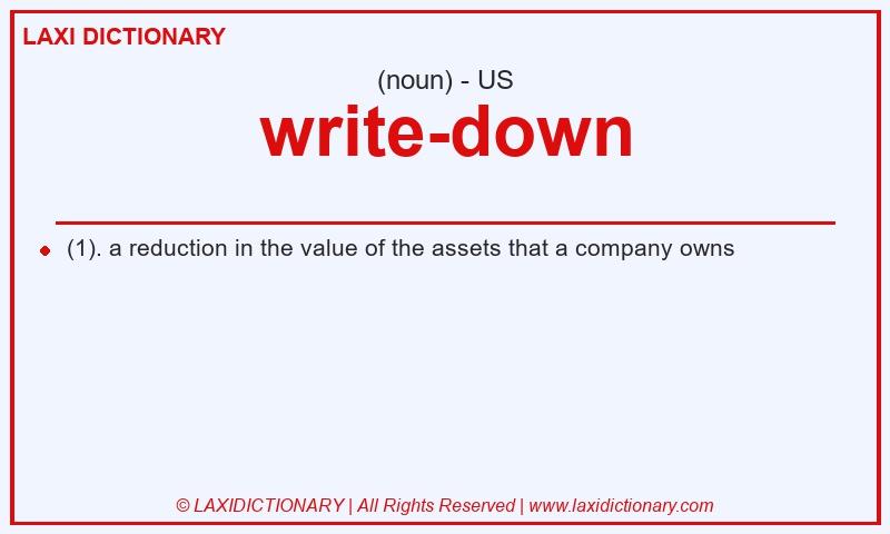 Definition write-down in American English