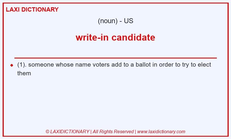 Definition write-in candidate in American English