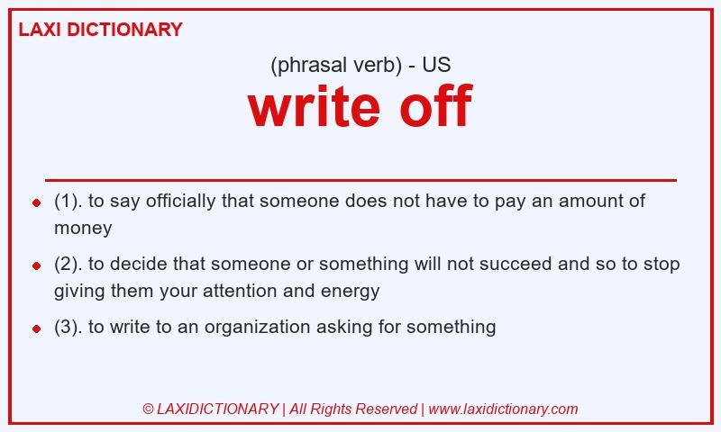 Definition write off in American English