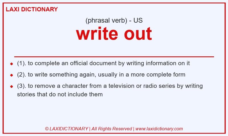 Definition write out in American English