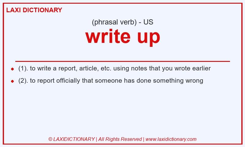 Definition write up in American English
