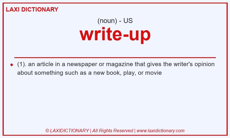 Definition write-up in American English