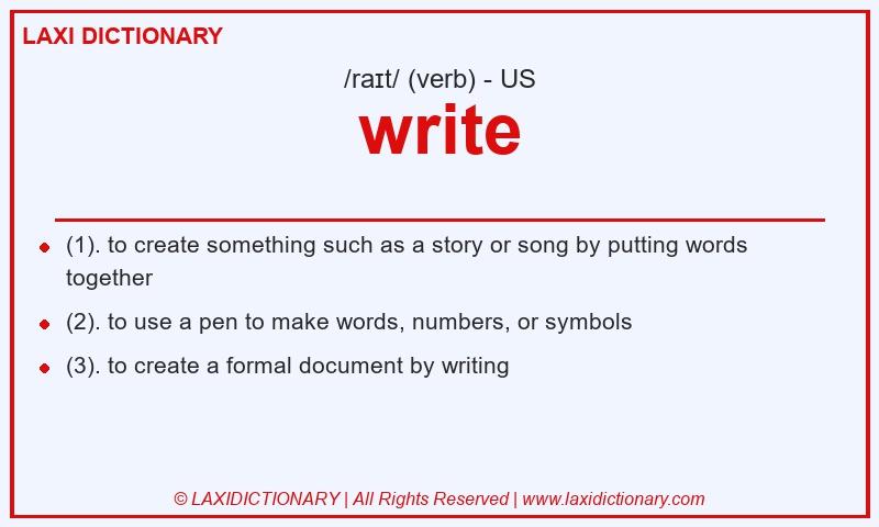 Definition write in American English