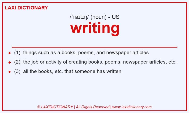 Definition writing in American English
