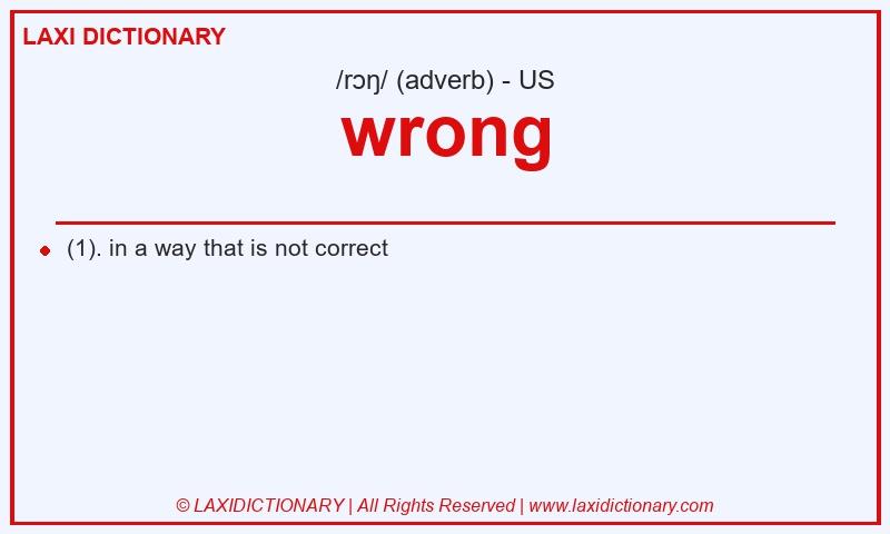 Definition wrong in American English