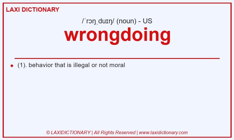 Definition wrongdoing in American English