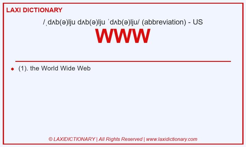 Definition WWW in American English