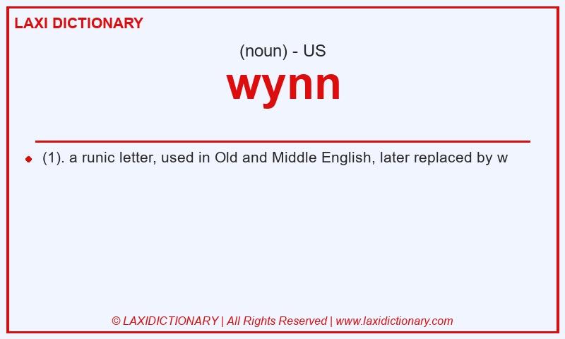 Definition wynn in American English
