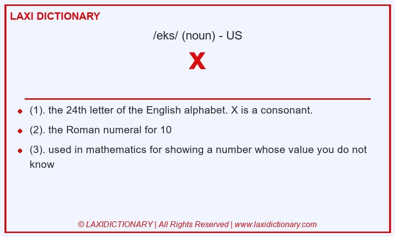 Definition x in American English