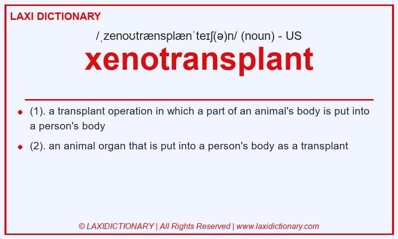 Definition xenotransplant in American English