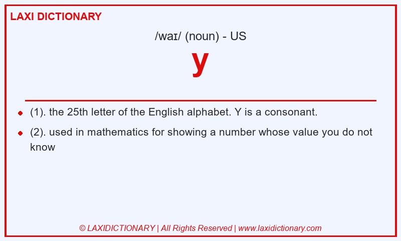 Definition y in American English