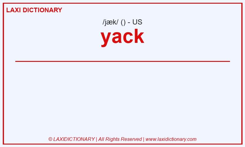Definition yack in American English