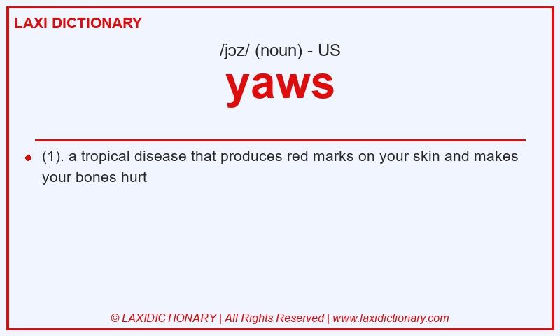 Definition yaws in American English