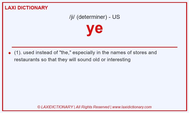Definition ye in American English