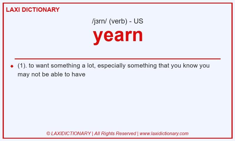Definition yearn in American English