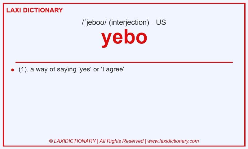 Definition yebo in American English