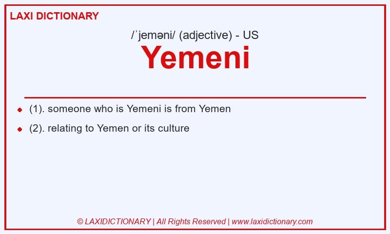 Definition Yemeni in American English