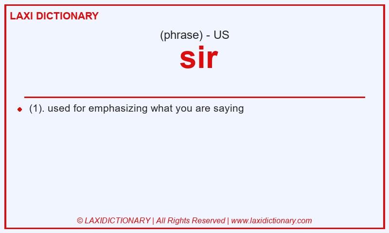 Definition sir in American English