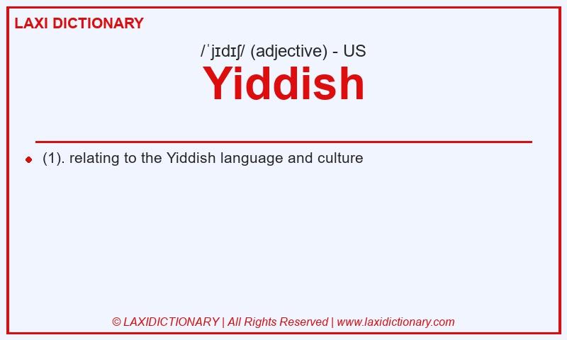 Definition Yiddish in American English