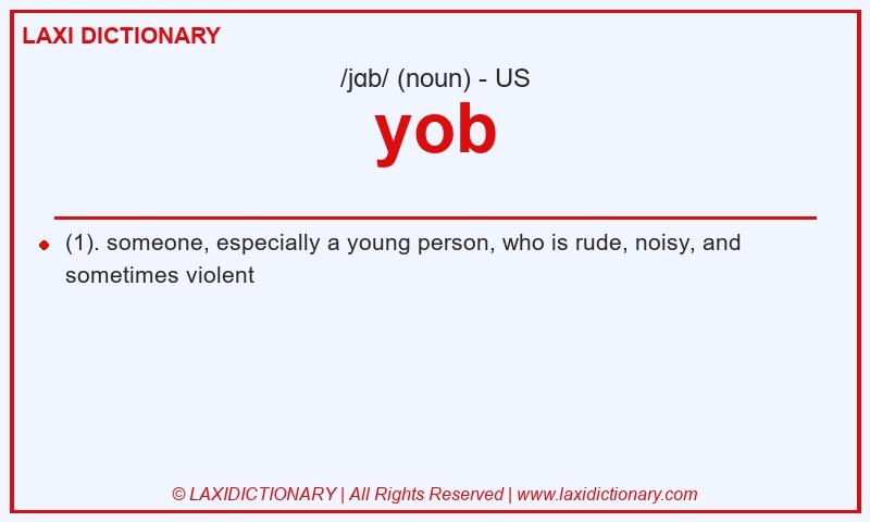 Definition yob in American English
