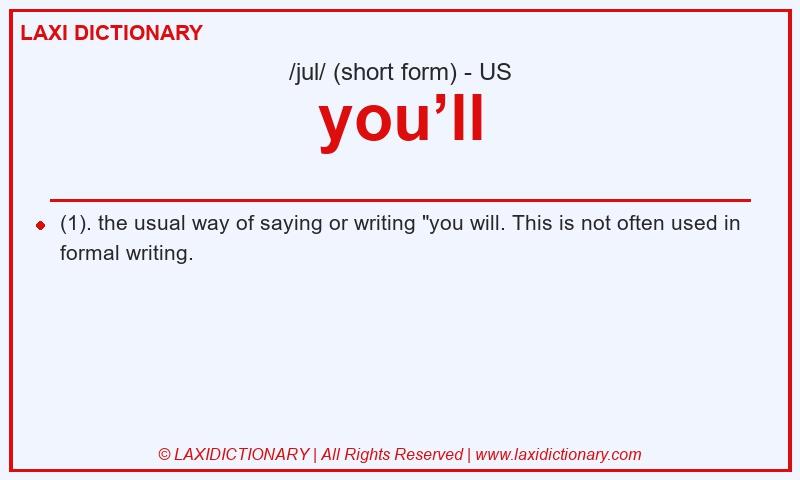 Definition you’ll in American English