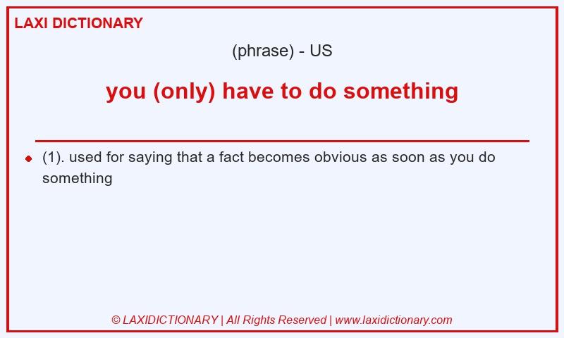 Definition you (only) have to do something in American English