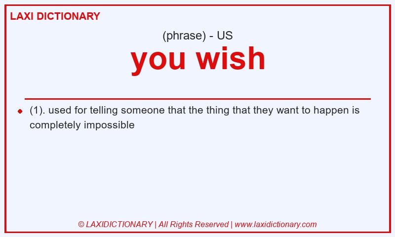 Definition you wish in American English