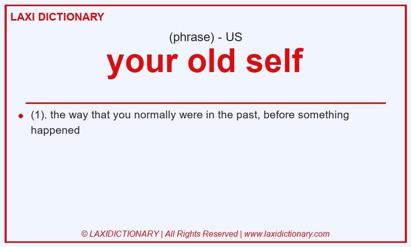 Definition your old self in American English