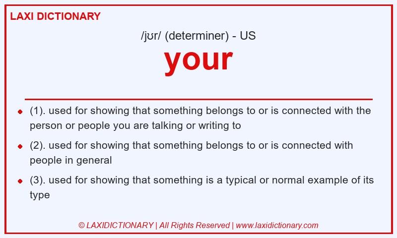 Definition your in American English