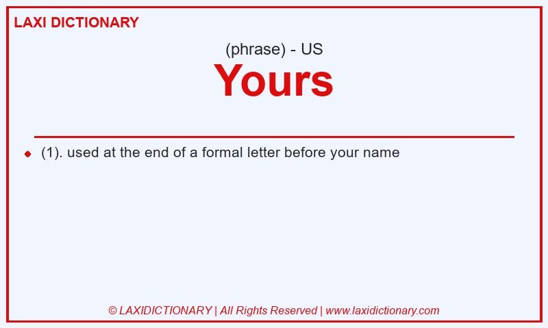 Definition Yours in American English