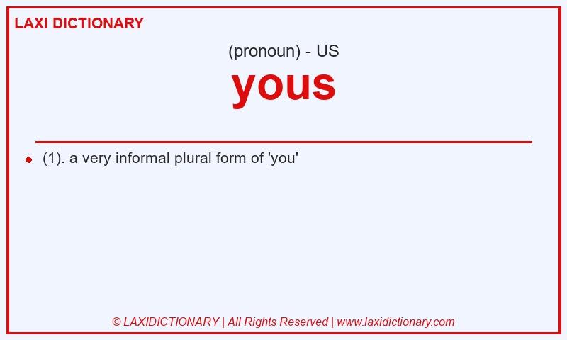 Definition yous in American English
