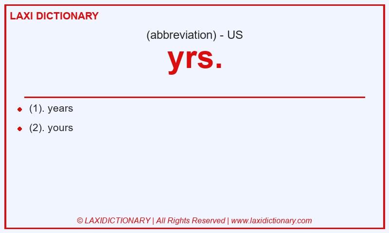 Definition yrs. in American English