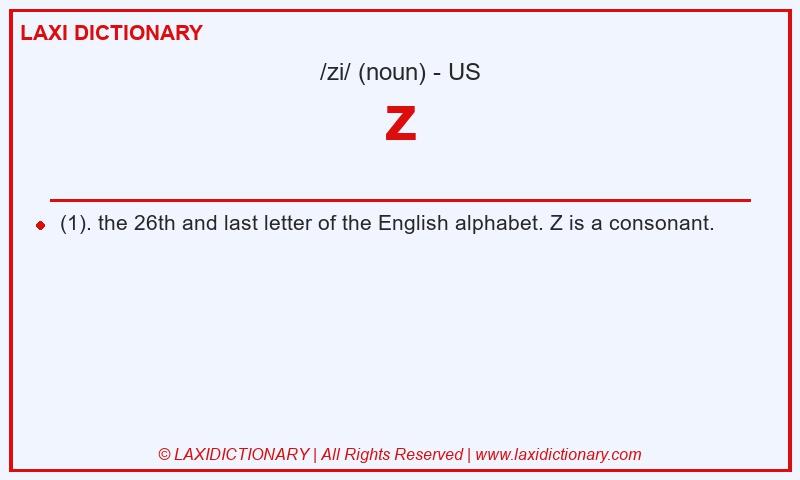 Definition z in American English