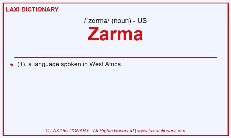 Definition Zarma in American English