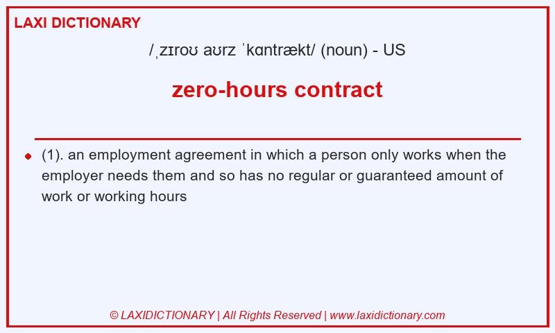 Definition zero-hours contract in American English