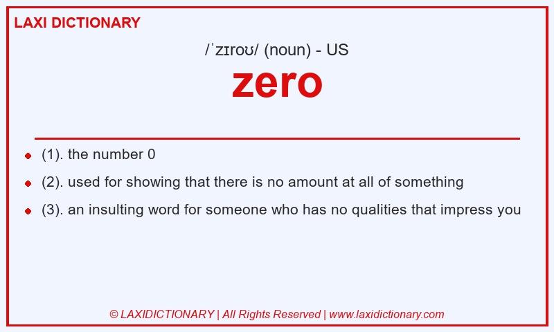 Definition zero in American English