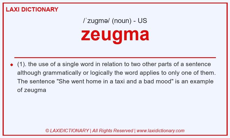 Definition zeugma in American English